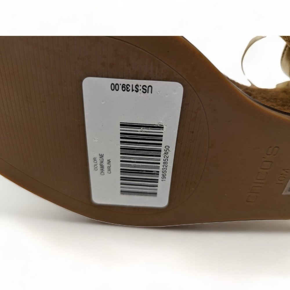 Chicos $139 Carlina Champagne Gold Sandals~10 M~NIB Platform - Picture 9 of 11